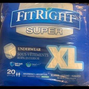 New! FitRight Unisex Maximum Ultra Protective Underwear X-Large 40-56" Waist.
